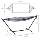 Outsunny Freestanding Hammock with Stand, Adjustable Height and Carrying Bag, 310x117x105 cm, White