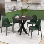 Homcom Round modern dining table for 4 people in steel and mdf, Ø100x75cm, black - Borgè