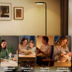 HOMCOM LED Floor Lamp with 350° Swivel Head and Magnetic Remote Control, Continuously Dimmable 3000K-6500K, Black