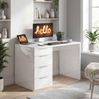 HOMCOM Space-Saving Desk Computer Table 4 Drawers 110x61.5x75 cm White