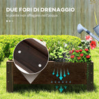 Raised Garden Bed and Rectangular Outdoor Planter, 100x36.5x36cm