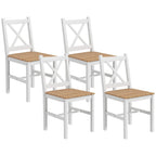 Set of 4 Kitchen and Living Room Chairs with Cross Backrest, in Pine Wood, 41x46.5x86 cm