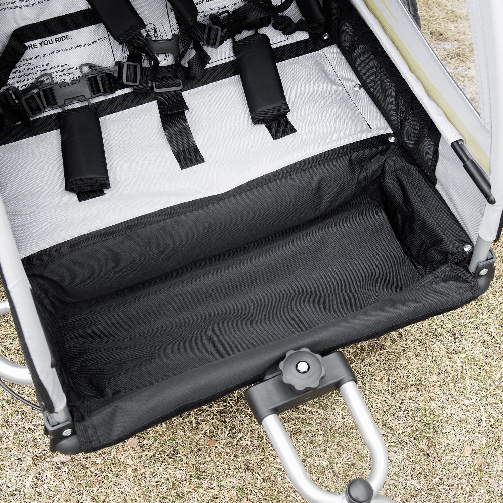 Kids Bike Trailer and Stroller, 2-in-1 Design with Brake, 5-Point Harness, Bicycle Trailer with Side Pockets, Reflectors and Flag, Yellow