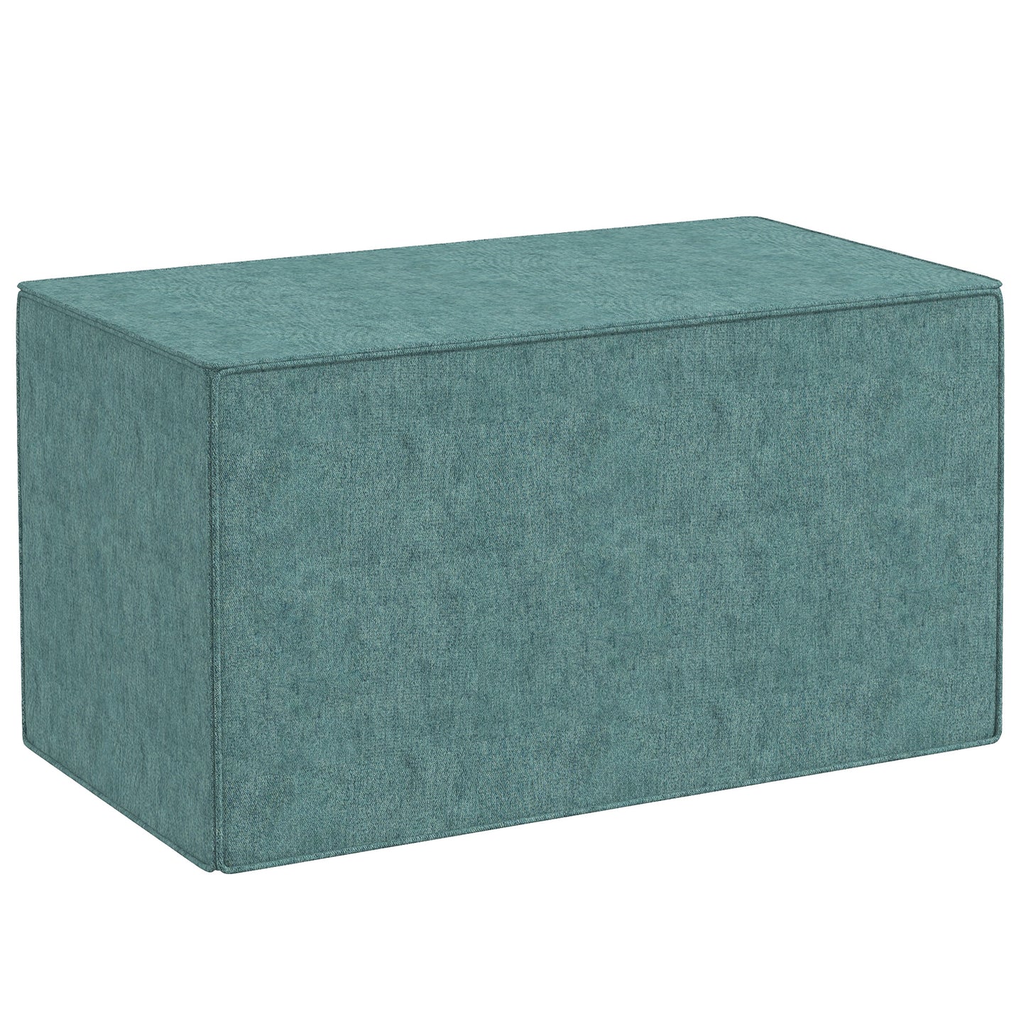 Footstool 2 in 1 with Removable Linen Effect Fabric Cover, 75x41x41 cm, Green