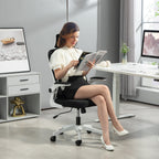 Adjustable and Reclining Office Chair with Removable Headrest, Mesh Fabric, 60x59x114-122 cm, Black
