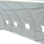 Outsunny 6x3x2m Tunnel Greenhouse, Metal Frame and PE Cover, White