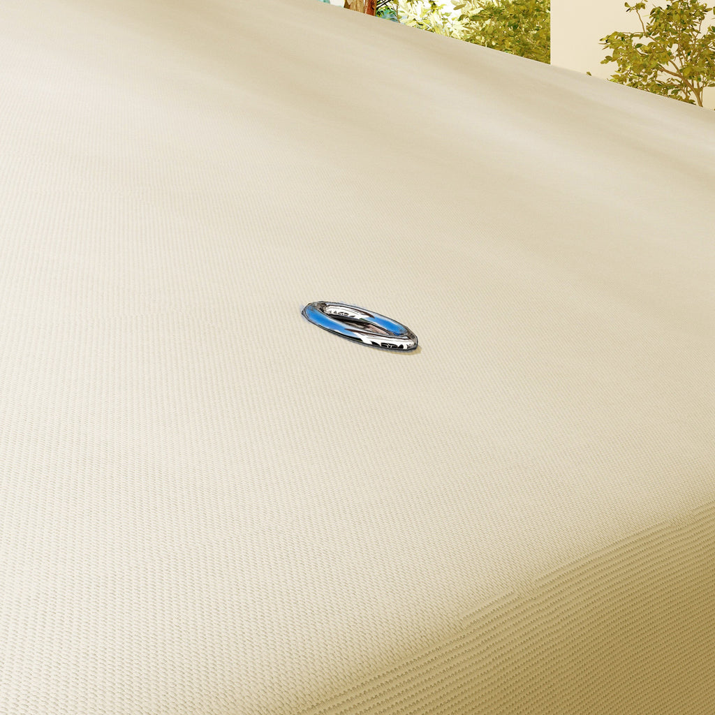 Replacement Canopy for Garden Gazebo 3x3m with 2-Tier Roof in Beige Polyester