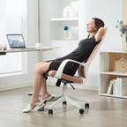 Fabric Office Chair with Rocking, Adjustable Height and Swivel Seat, 63x63x117-127 cm, Pink