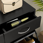 Shoe Rack of 12 Pairs with 2 Adjustable Internal Shelves and 2 Drawers, in Wood, 80x30x91.5 cm, Black