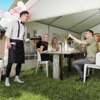 Outsunny 6x4m Party Tent with Removable Walls, Doors and 6 Windows, White