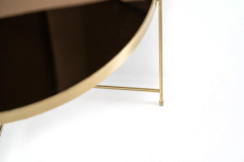 MIKA | Brown Coffee Table with Bronze frame - Borgè