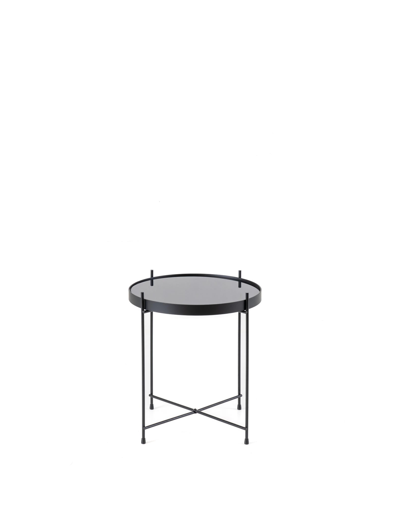 MIKA S | Small Black Coffee table with Black frame - Borgè