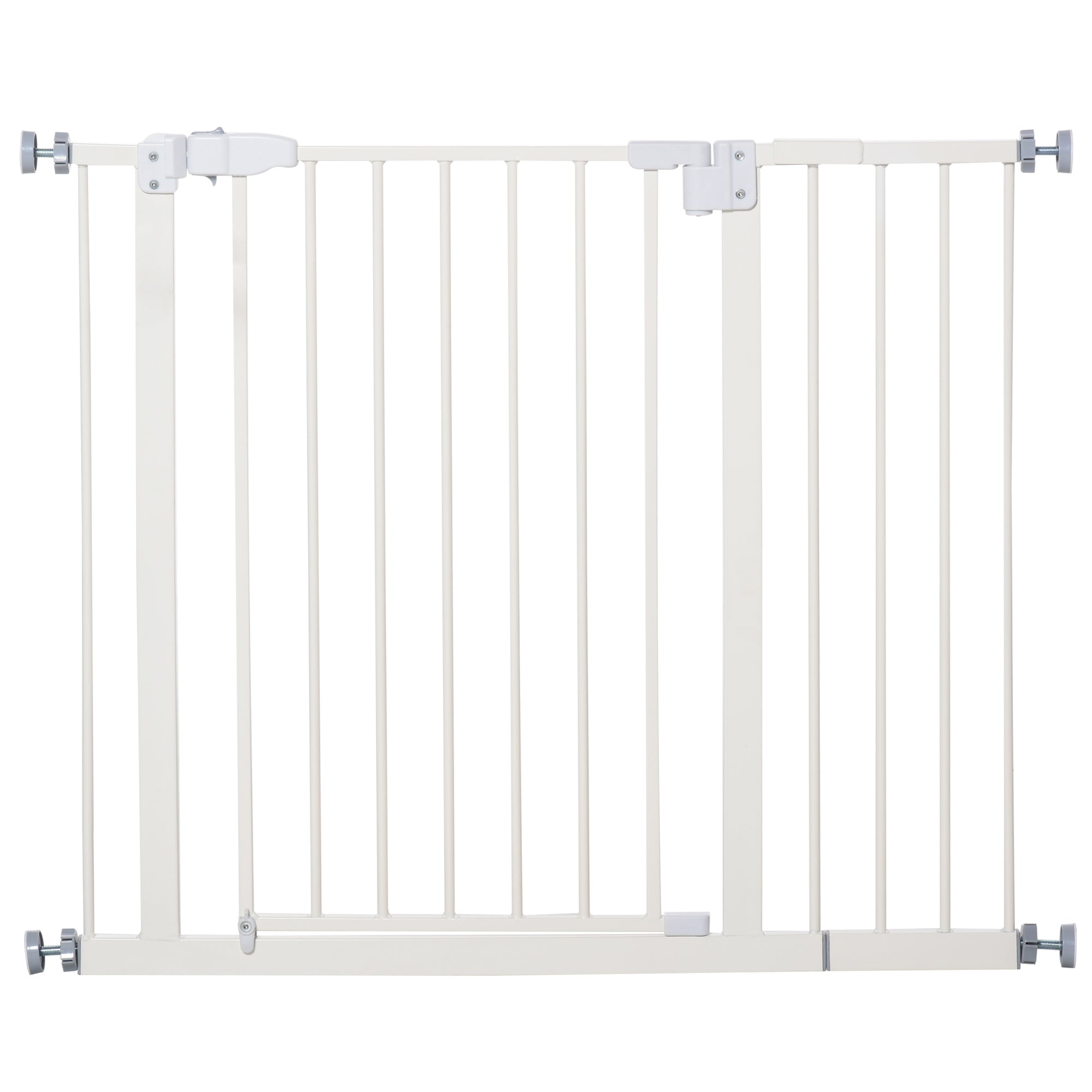 Push-On, Self-Closing Extendable Dog Gate, 30" Tall, White