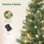 60cm Tall Small Christmas Tree with 35 White LED Lights, 68 Thick and Fireproof Branches
