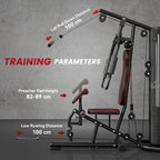 45kg Steel Weight Station for Home Workout, 170x104x205cm, Black