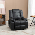 HOMCOM Relaxing Chair with 8 Massage Points and 165° Reclining in Faux Leather, Black