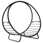 Indoor/Outdoor Metal Fireplace Log Holder, Basket-Shaped Indoor Log Holder, 45x29.5x47cm, Black