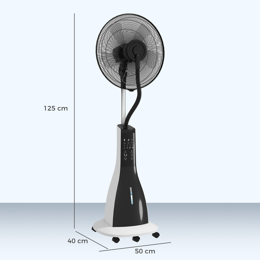 3L Misting Fan with 3 Modes and 3 Speeds, Made of Plastic and Metal, 50x40x125 cm, White and Black