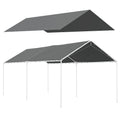 Outsunny 6x3m Dark Grey Anti-UV PE Carport Replacement Cover with Bungee Cords