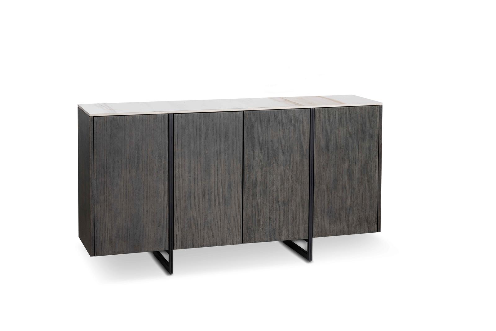 SEDONA | Living Room / Corridor Cabinet for storage and decor, with Calacatta Marble Ceramic Top - Borgè