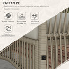 MYSTIKO | 4 Piece Rattan Garden Set with 2 Chairs, Sofa and Coffee Table, Khaki and Black