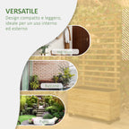 Outsunny Vertical Planter with 4 Wheels and Wooden Trellis for Climbing Plants, 76x30x155 cm, Wood Color