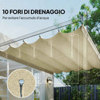 Outsunny Replacement Canopy for 3x4m Garden Gazebo Pergola in Polyester, Cream