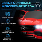 HOMCOM Electric Car for Children 3-8 Years with Remote Control, Headlights and Horn, Red and Black - Borgè