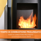 Bioethanol Fireplace with 1.5L Tank, Coverage up to 20㎡, 46.5x53x65cm, Black