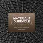 12.5kg Round Rattan Effect Umbrella Base, Support for 38mm and 48mm Poles, Ø44.5cm, Black