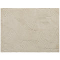 HOMCOM Modern Non-Slip Polyester and Cotton Area Rug with Line Design for Living Room, Bedroom, Cream