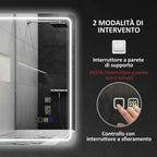 HOMCOM LED Bathroom Mirror with Bluetooth, Adjustable Lighting and Memory Function, Tempered Glass, 70x50x3.5 cm