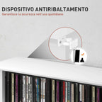 HOMCOM CD Storage Rack with 6 Adjustable Shelves, 360 CDs/185 DVDs Capacity, 58x24x124.5 cm, White