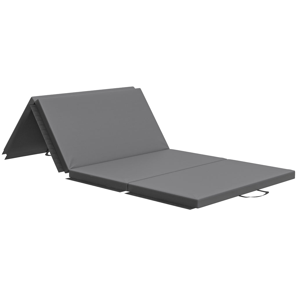 Foldable Gymnastics Mat, 5cm Thick and Non-Slip Fitness Mat, 180x80x5cm, Grey