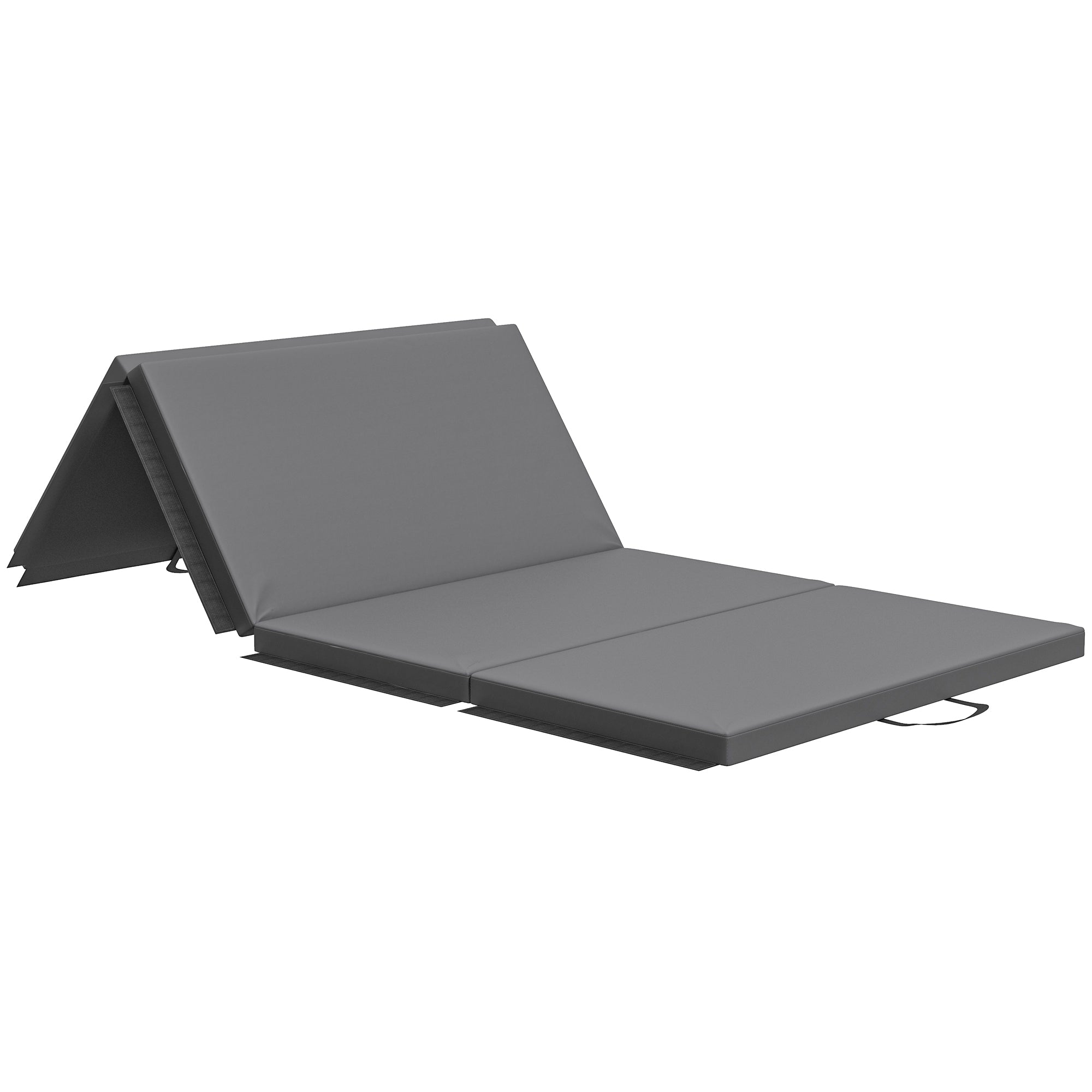 Foldable Gymnastics Mat, 5cm Thick and Non-Slip Fitness Mat, 180x80x5cm, Grey