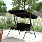 Outsunny 3-Seater Swing with Adjustable Canopy and Cushions, Steel and Polyester, 170x110x153 cm, Black