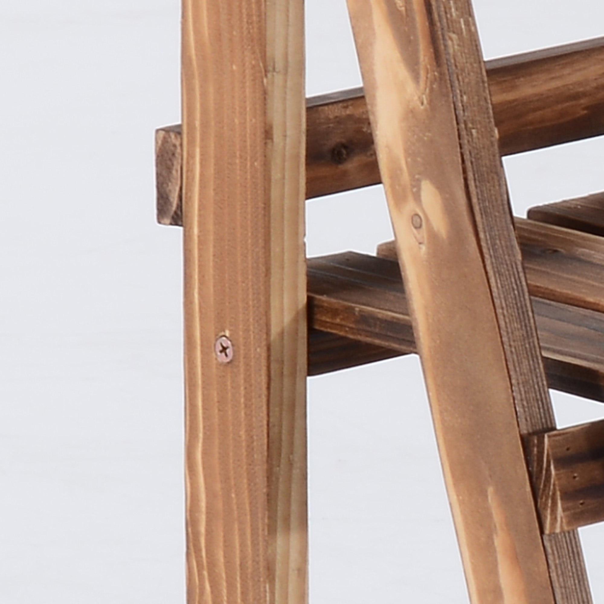 Folding Plant Stand in Fir Wood with 3 Tiers Outdoor Shelf for Plants Flower Racks 80x37x93cm