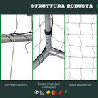 SPORTNOW Grey Football Goal 300x120x200 cm with Screws and Pegs Included, in PE and Metal