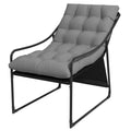 Garden Armchair with Padded Cushion, in Steel and Polyester, 62x110x88 cm, Gray and Black - Borgè