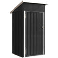 Outsunny Steel Garden Shed with Vents and Lockable Door, 107.5x91x185 cm, Dark Grey