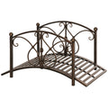 Outsunny Vintage Metal Garden Bridge with Floral Elements, 99x68x53cm, Black