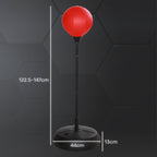 Floor Punching Ball for Kids 5-10 Years Old with Gloves and Adjustable Height, Red