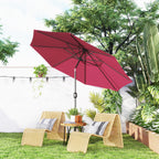 Outsunny 3x2.5 m Tilting Garden Umbrella with Removable Pole, in Metal and Polyester, Dark Red