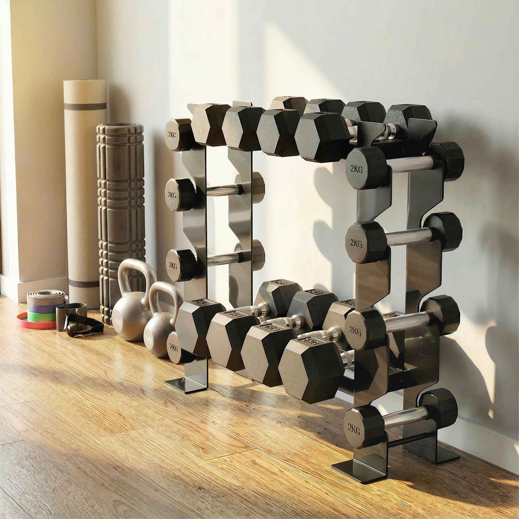 SPORTNOW 4-Tier Weight Rack and Dumbbell Rack, 200kg Load, Black