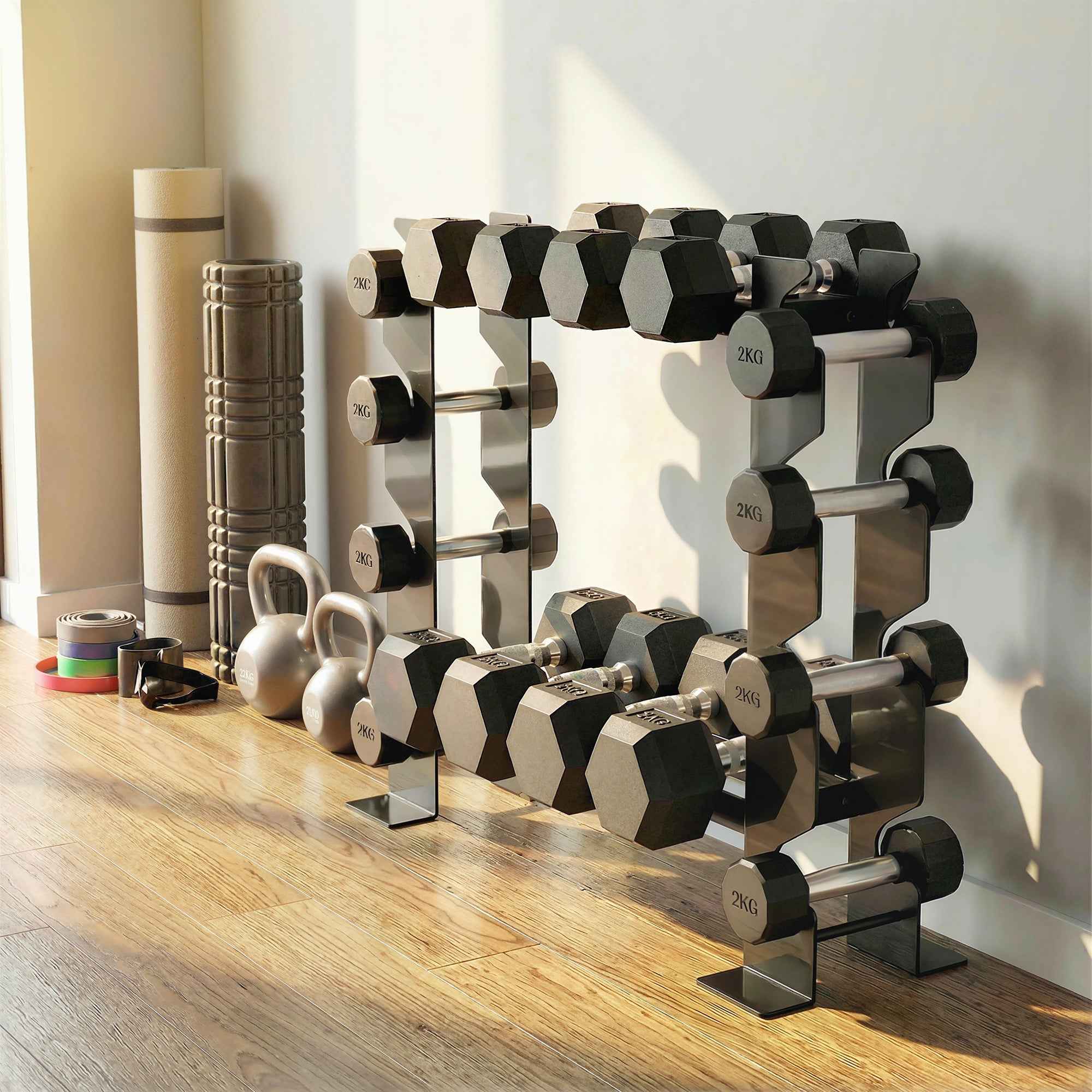 SPORTNOW 4-Tier Weight Rack and Dumbbell Rack, 200kg Load, Black