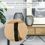 Vintage Style Metal and Wood Console Table with 2 Drawers and Shelf, 100x35x76.5cm, Brown