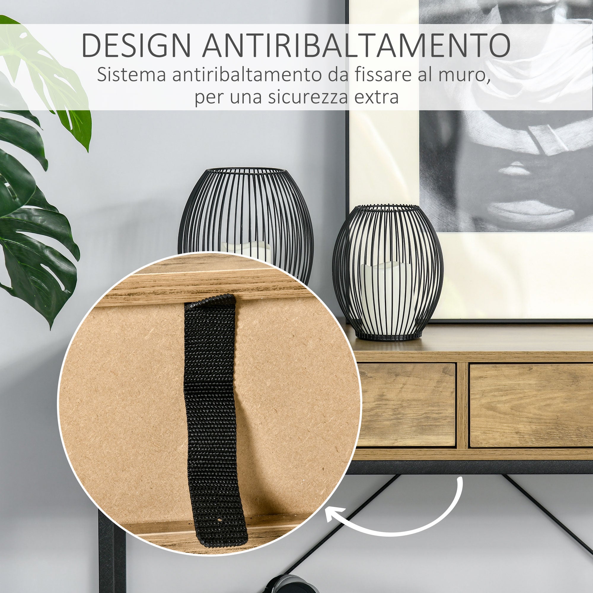 Vintage Style Metal and Wood Console Table with 2 Drawers and Shelf, 100x35x76.5cm, Brown