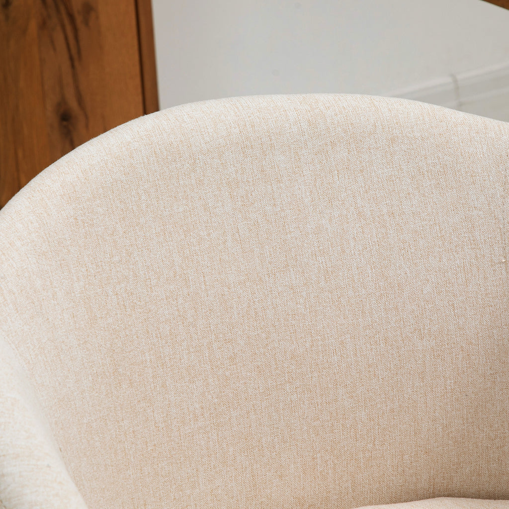 Set of 2 Scandinavian Style Fabric Upholstered Dining Chairs, 55x56x74 cm, Beige