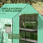 PE Cover for Garden Greenhouse with Hinged Door and Windows, 140x143x190cm, Green (COVER ONLY)