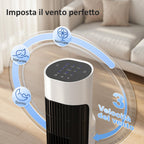 80cm 70° Oscillating Floor Tower Fan, Black and White